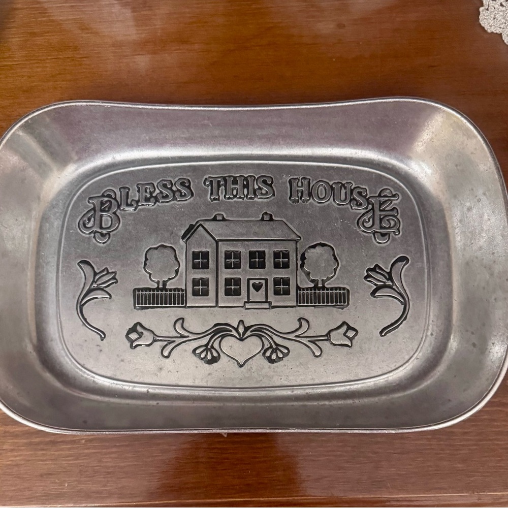 Wilton Armetale Pewter 'Bless This House' Decorative Tray